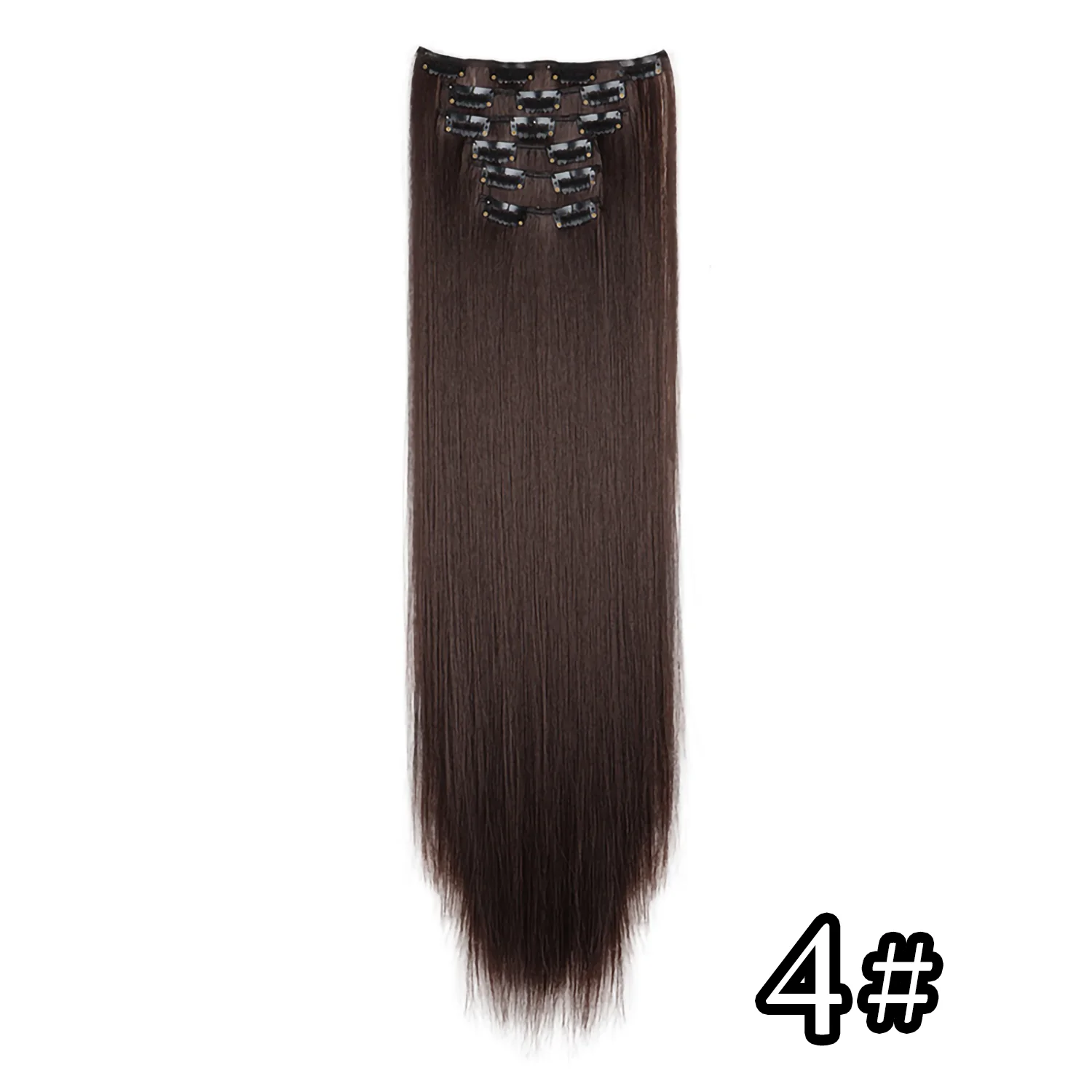 Color: P4/30, Stretched Length: 24inches - 24Inch 16 Clips in Hair Extensions Long Straight Hairstyle Synthetic Blonde Black Hairpieces Heat Resistant False Hair Daily Use