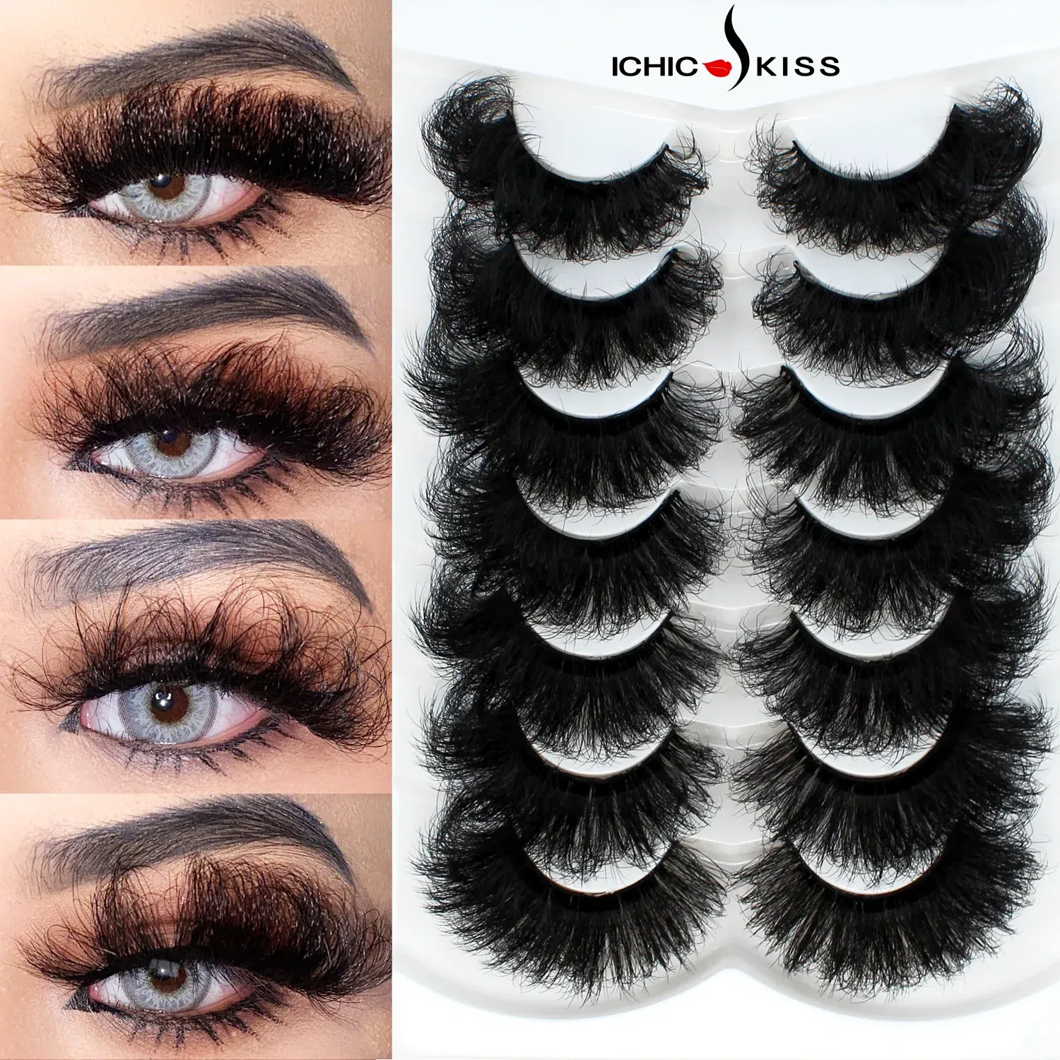 Color: Other, Ships From: CN - 7 Pairs Fluffy False Eyelashes, Naturally Soft & Thick 9D Faux Mink Eyelashes , Enhance Eye Makeup