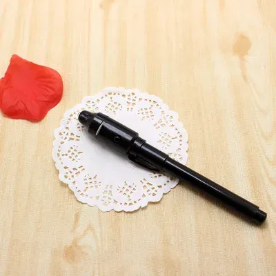 Color: black - Luminous Light Pen Magic Purple 2 In 1 UV Black Light Combo Drawing Invisible Ink Pen Learning Education Toys for Child