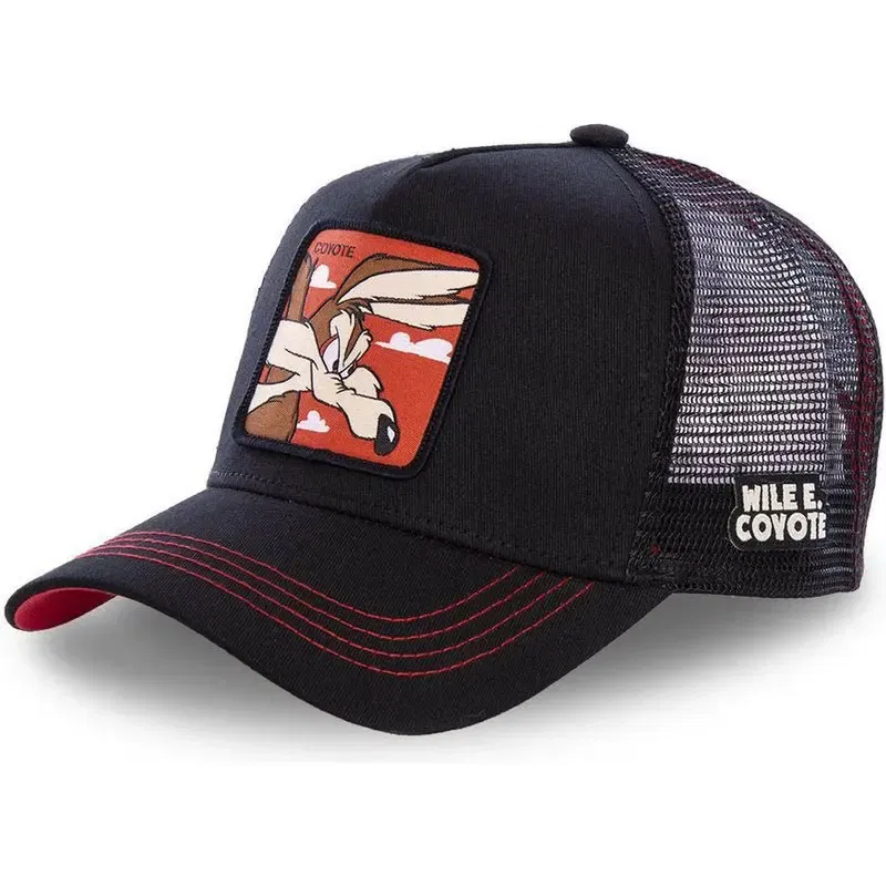 Color: GRAY - High Quality Disney Styles Anime Cartoon Snapback Cotton Baseball Cap Men Women Hip Hop Dad Mesh Hat Trucker Hat Dropshipping