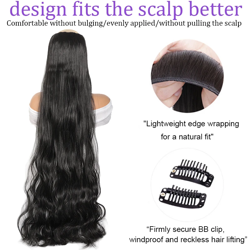 Color: Red, Ships From: CHINA, Stretched Length: 38inches - 40 inch ultra long wavy hair clip hair extensions synthetic wigs women's wigs suitable for parties cosplay and various occasions