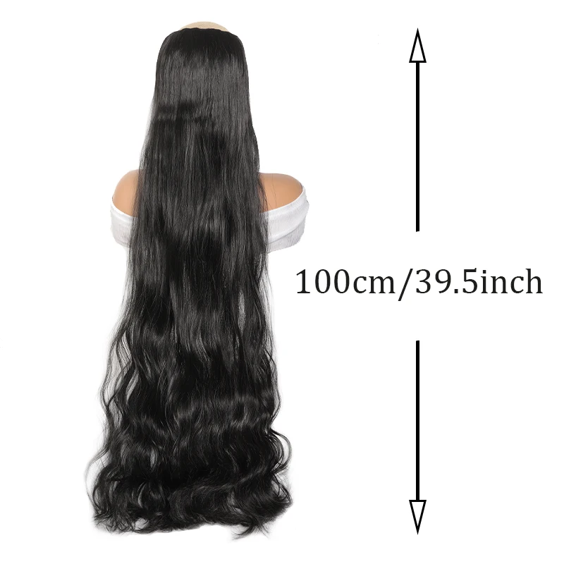 Color: Red, Ships From: CHINA, Stretched Length: 38inches - 40 inch ultra long wavy hair clip hair extensions synthetic wigs women's wigs suitable for parties cosplay and various occasions