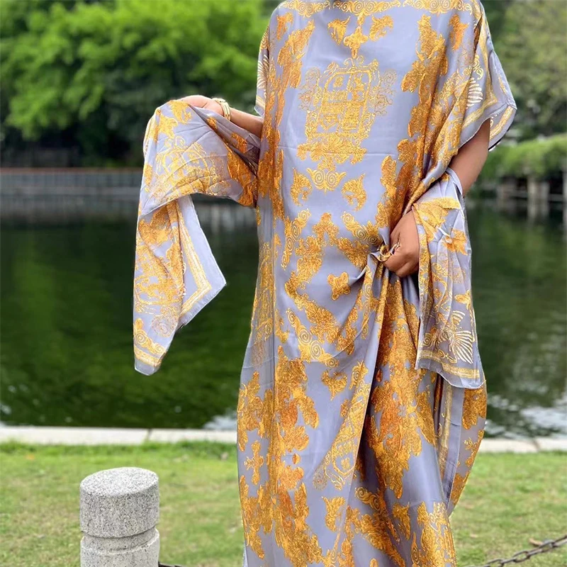 Color: Orange, Size: One Size, Ships From: CHINA - Middle Eastern Women And Clothing, Muslim Robe, Malay Indonesian Dress Printed Sleeveless Elegant Robe