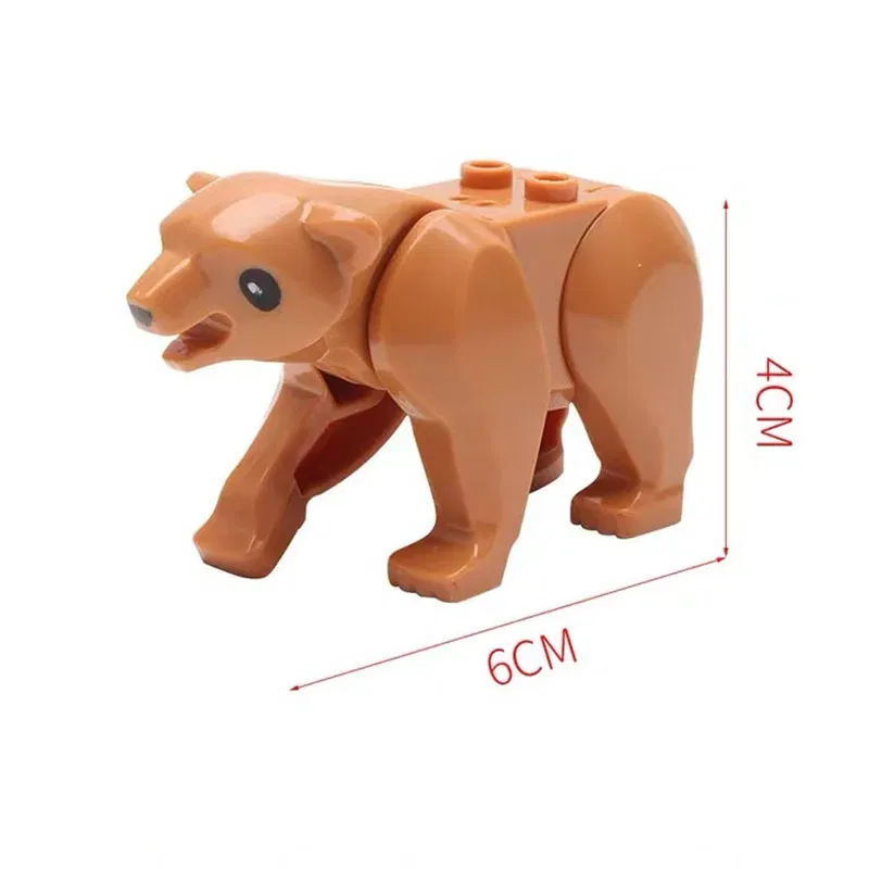 Color: Dark Pink - MOC City Animal Building Block Figures Hare Dairy Cow Squirrel Dolphin Pug DIY Farm Street View Accessories Bricks Toys Gifts