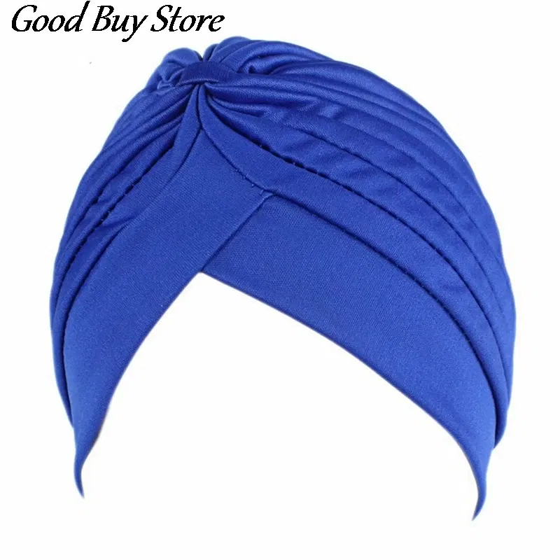 Color: Dusty Pink - Solid Color Turban Hat Women Muslim Stretch Hijabs Hats Islamic Underscarf Head Wrap Cap Female Plain Headwear Headband Soft