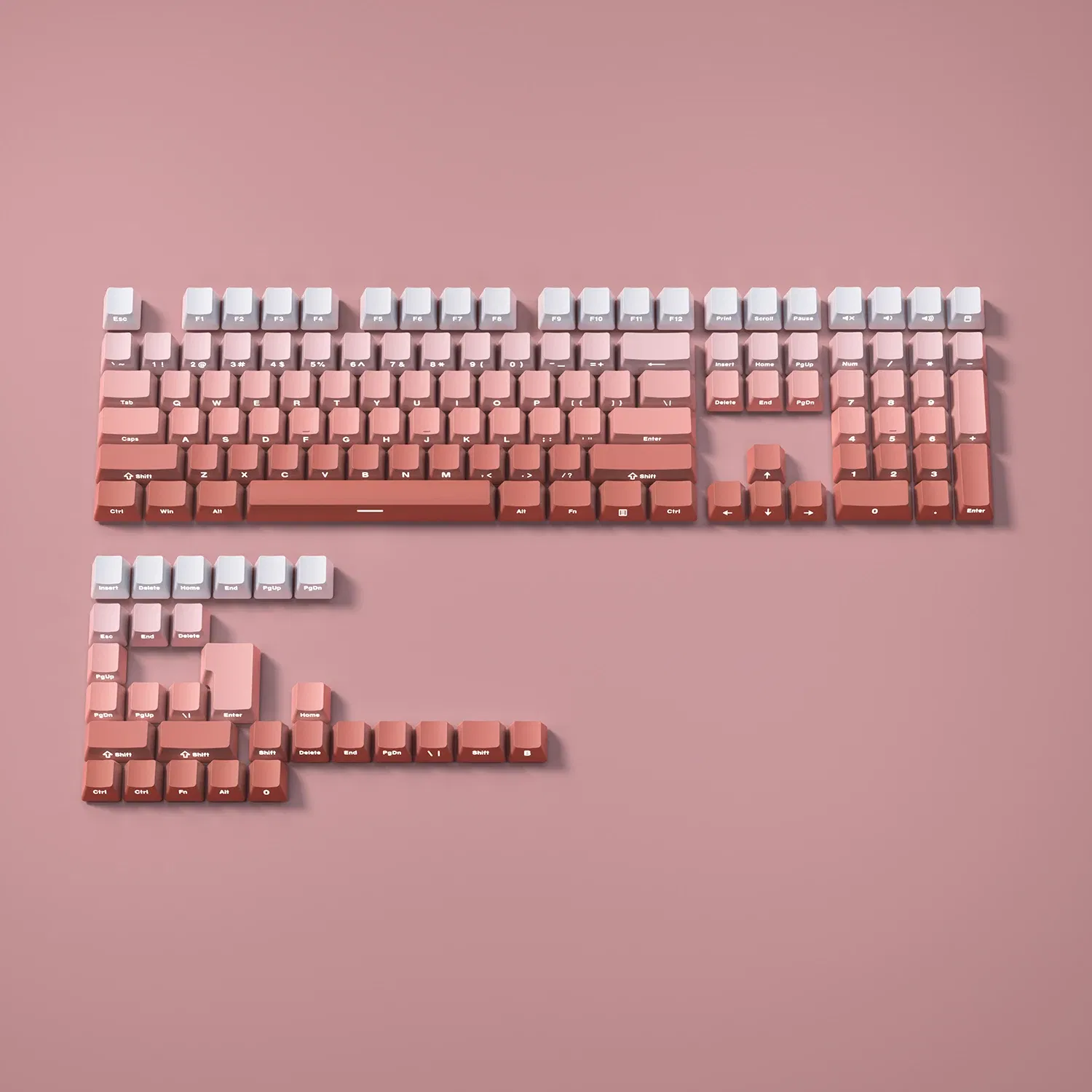 Color: Orange - Gradient Keycaps Side Printed Shine Through PBT Double Shot OEM Profile for MX Switches Gaming Keyboard 130+key caps