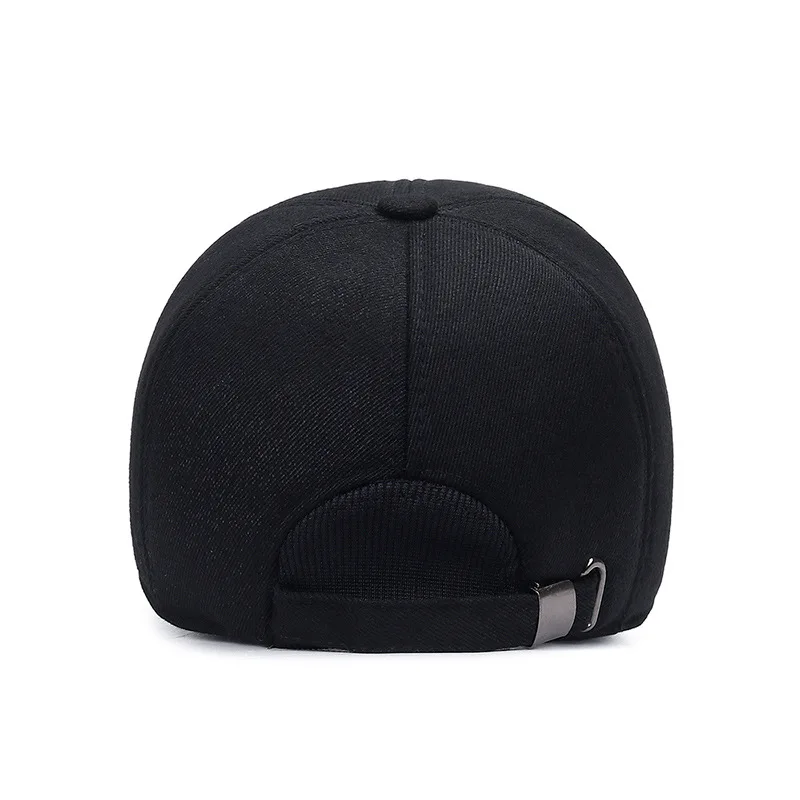 Color: LIGHT GRAY, Size: Adjustable - Auturnn Thick Warm Men Winter Baseball Cap With Ear Flaps, Ideal choice for Gifts