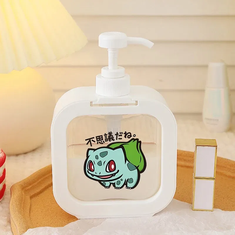 Color: WHITE - 1PCS Pokemons Soap Dispenser White Liquid Lotion Hand Pump Soap Dispenser Refillable Shampoo Bottle Plastic Hand Soap Dispenser