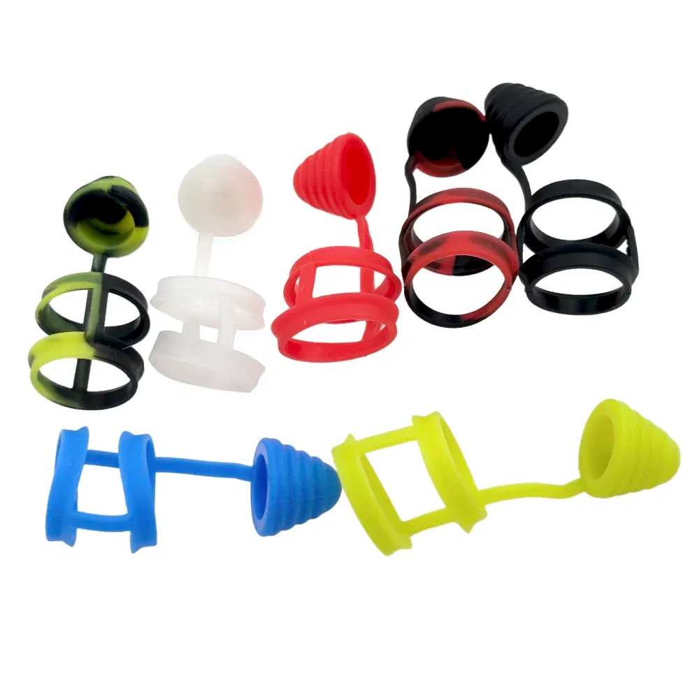 Color: Dark Grey - 810 Silicone Rubber Band Fat Bubble Glass Ring Dust Cap Covers for 810 Drip Mouthpiece
