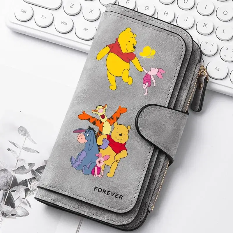 Color: plum - ? Winnie the Pooh Women Wallets Card Wallet Coin Wallet Womens Bags for Girls Purse ID Wallets Female Coin Purse Girls Gift