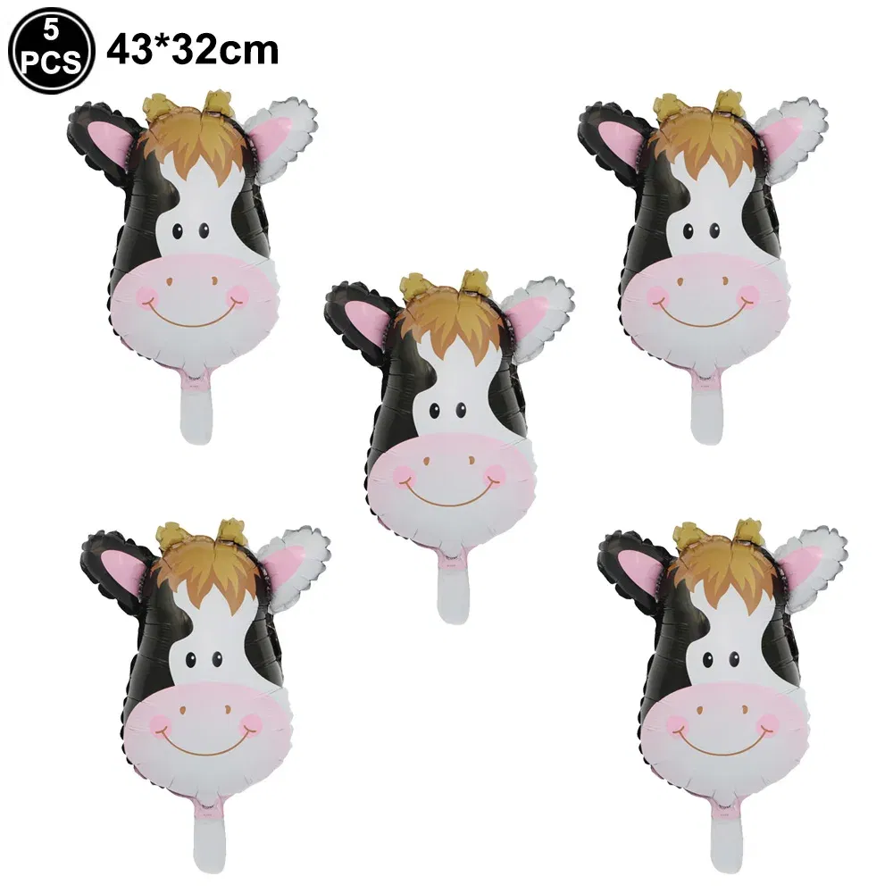 Color: MINT GREEN - Cow Party Supplies Standing Cow Balloon 40inch Number Balloon Cow Print Latex Balloon Children's Farm Birthday Party Decoration