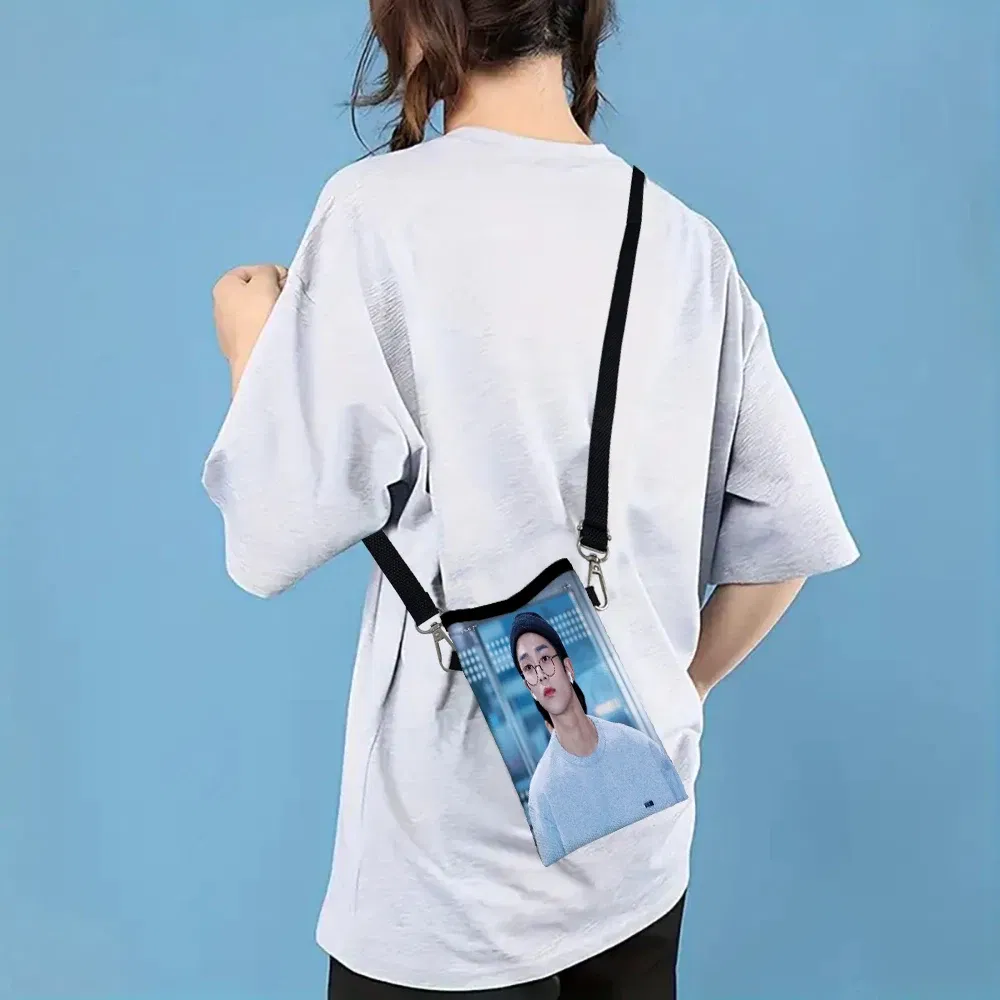 Color: Beige, Size: Extra Large - SF9 Rowoon Print Phone Bag Adjustable Detachable Strap Designed Women Crossbody Bag Convertible Shoulder Bag3.3