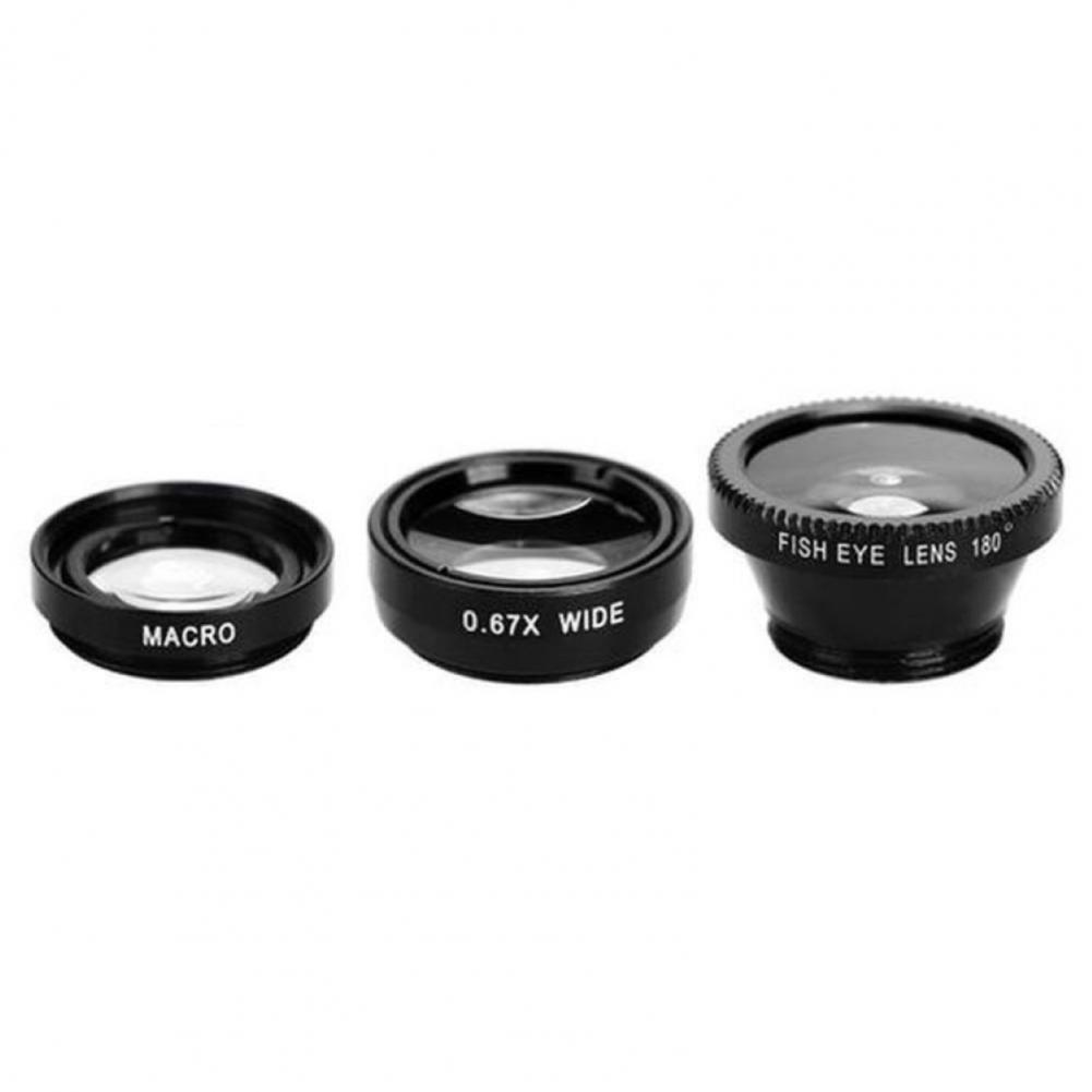 Color: black - New Wide Angle Macro Fisheye Lens Camera Kits Mobile Phone Fish Eye Lenses With Clip 0 67x For Iphone All Cell Phones