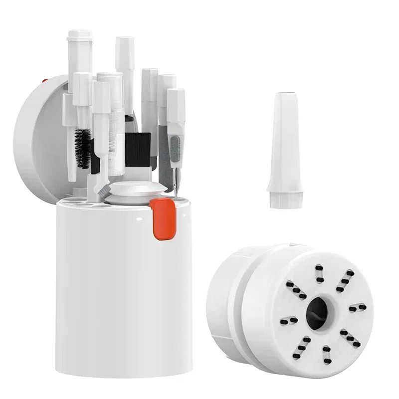 Color: silver - New 21 in 1 Bluetooth headset computer keyboard cleaning pen earplugs multifunctional storage screen cleaning brush set artifact
