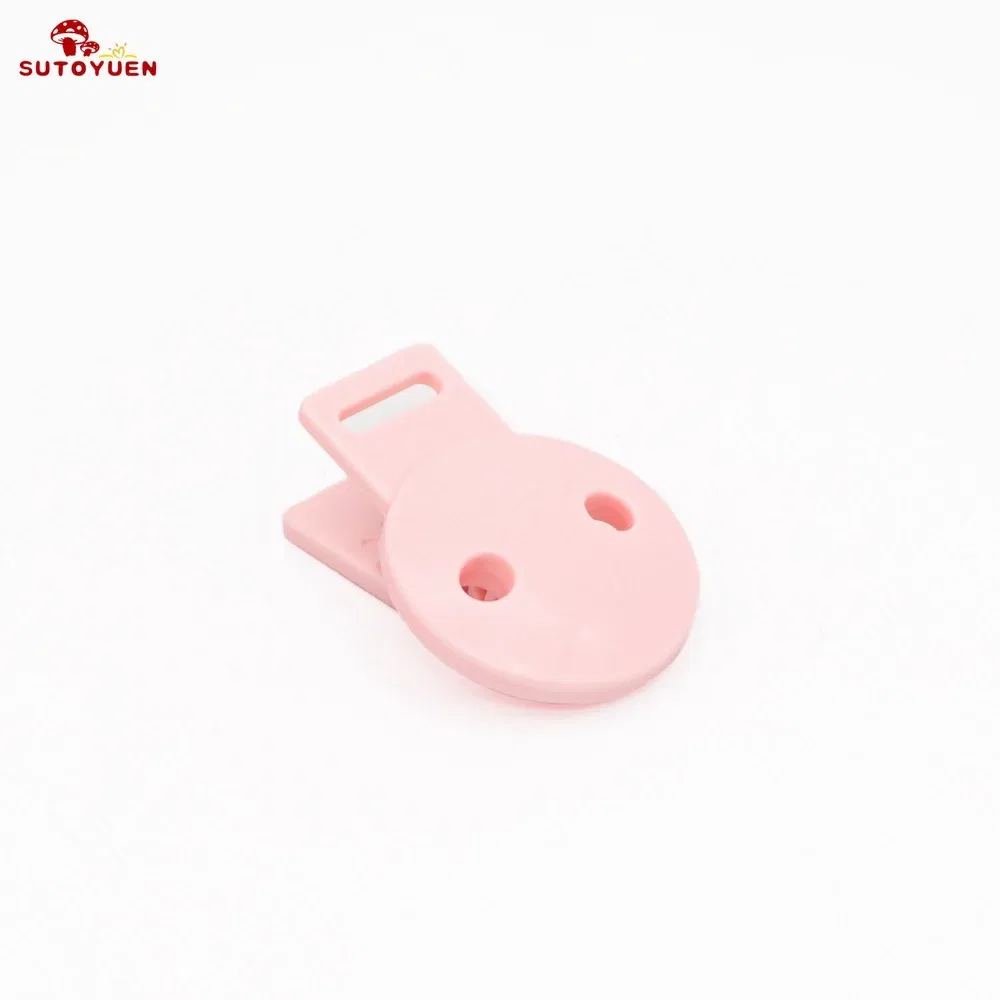 Color: Pink - Sutoyuen 20pcs Round Head Pacifier Clip Soother Holder For DIY Beads Baby Dummy Chain Plastic Pacifier Clips Baby Accessories