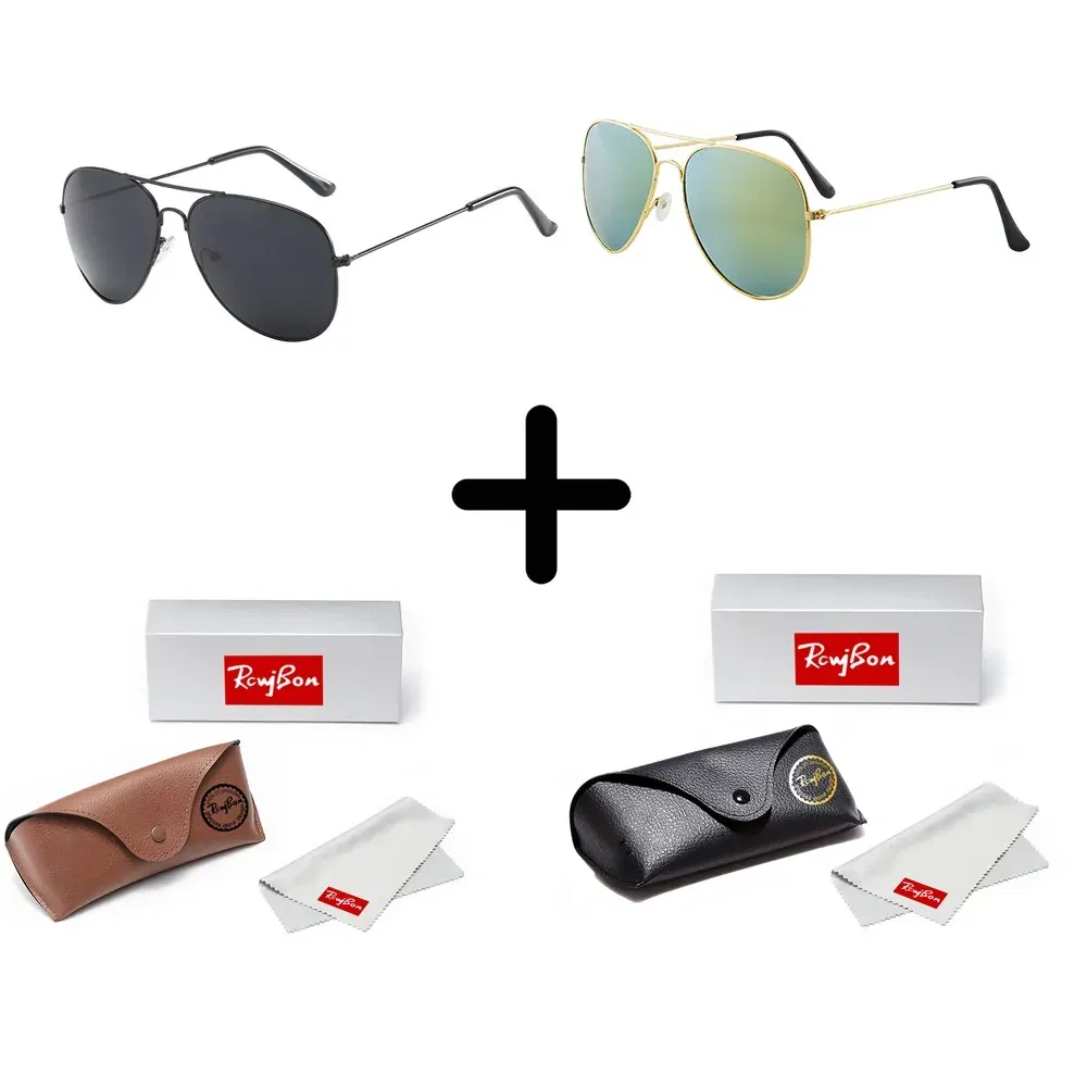 Lenses Color: Clear, Frame Color: Red - Classic Retro Pilot Polarized Sunglasses Men Luxury Metal Black Aviation Sun Glasses Male Fashion Driving Vacation Shades UV400