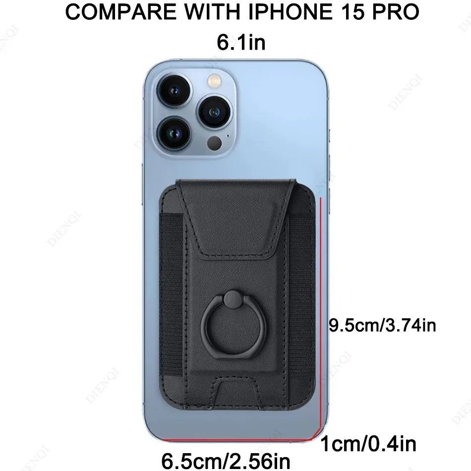 Color: Brown, Material: Artificial Leather - Magnetic Phone Case Slim Wallet Pu Leather Ring Phone Stand Men Women Magnet Credit Card Holder for Iphone 12 13 14 15 16 Pro