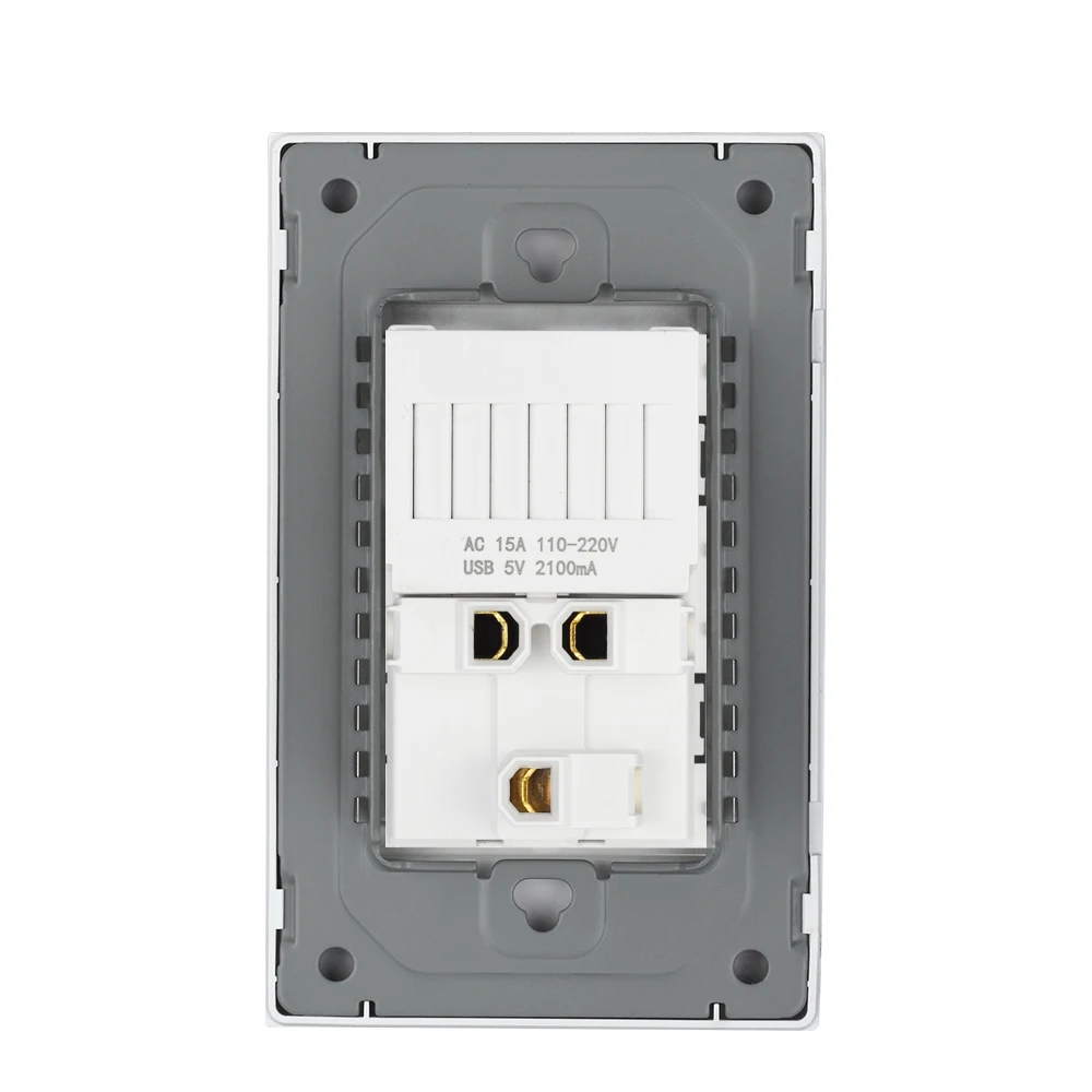 Type: Other - US Standard Wall Socket with USB Type-C Charging Port 5V 2.1A, 118*72mm PC Panel