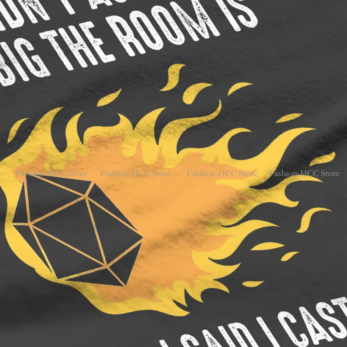 Color: black, Size: L - I Cast Fireball Wizard Sorcerer DM Gift TTRPG Newest Polyester TShirts DND Game Female Graphic Streetwear T Shirt Round Neck