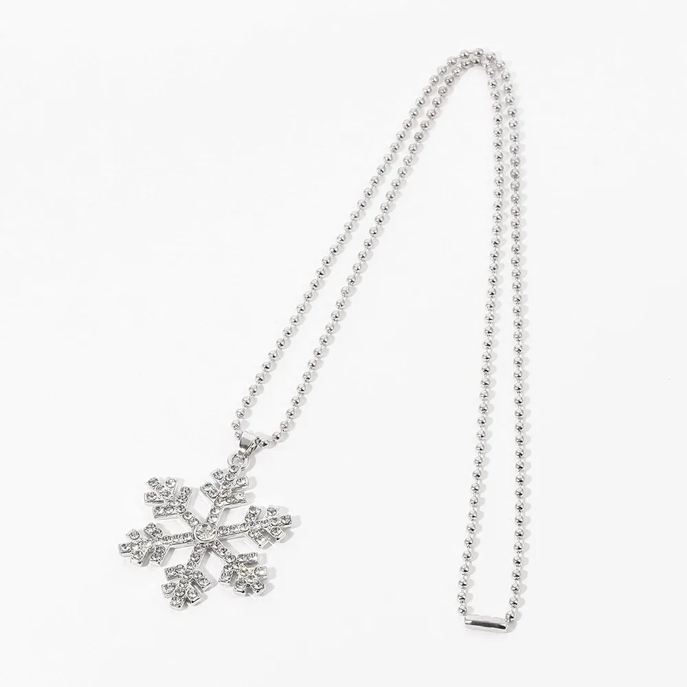 Metal Color: RED-BROWN, Ships From: CHINA - Aesthetic Snowflakes Necklace with Crystal CZ Stone for Women Delicate Winter Accessories Christmas Gifts Fashion Jewelry