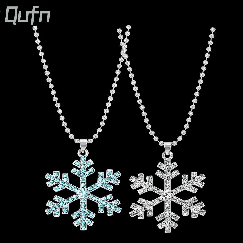 Metal Color: RED-BROWN, Ships From: CHINA - Aesthetic Snowflakes Necklace with Crystal CZ Stone for Women Delicate Winter Accessories Christmas Gifts Fashion Jewelry
