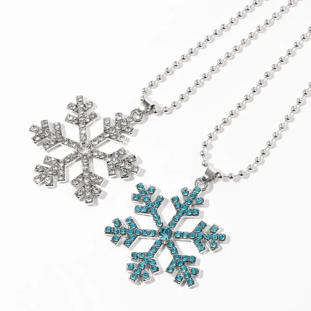 Metal Color: RED-BROWN, Ships From: CHINA - Aesthetic Snowflakes Necklace with Crystal CZ Stone for Women Delicate Winter Accessories Christmas Gifts Fashion Jewelry