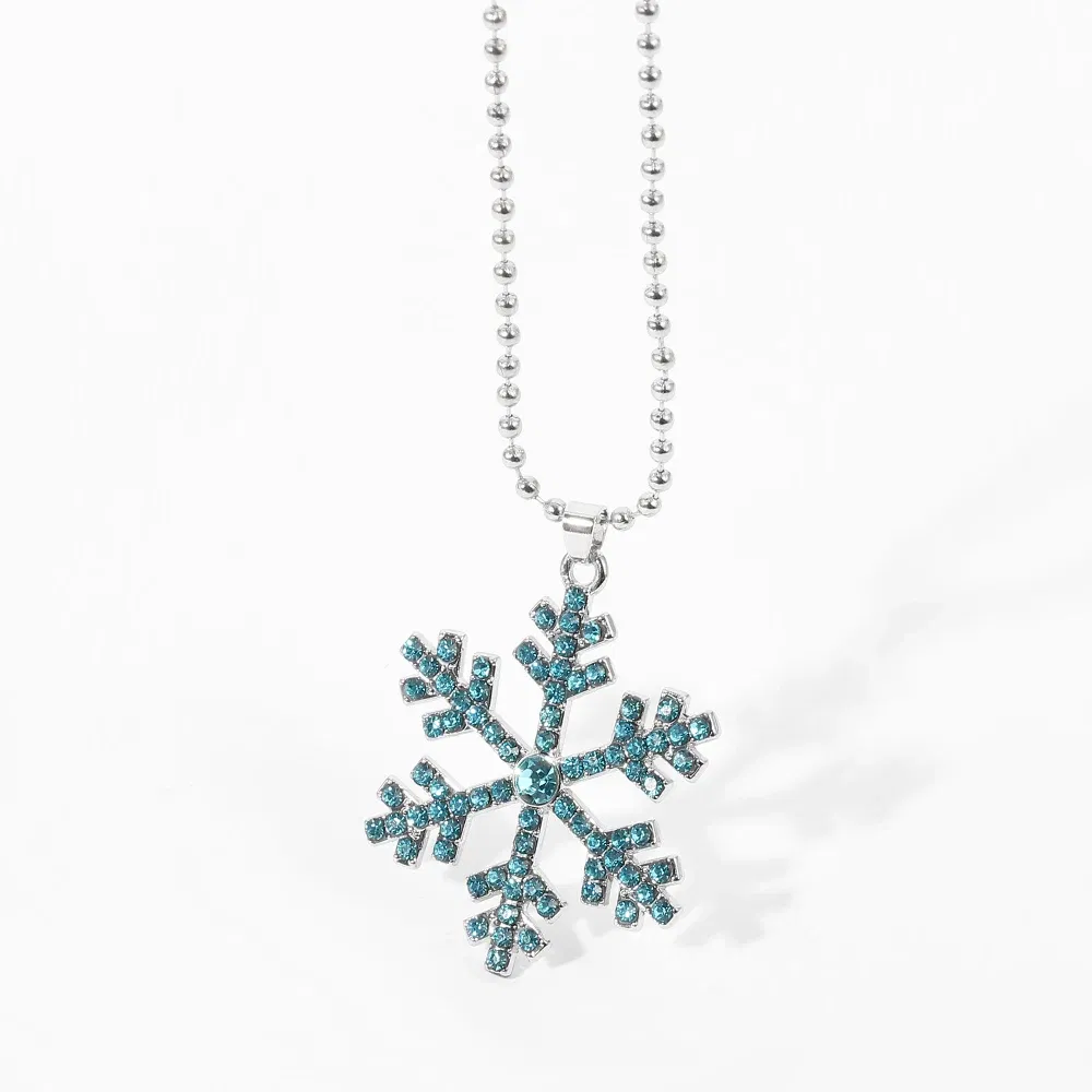Metal Color: RED-BROWN, Ships From: CHINA - Aesthetic Snowflakes Necklace with Crystal CZ Stone for Women Delicate Winter Accessories Christmas Gifts Fashion Jewelry