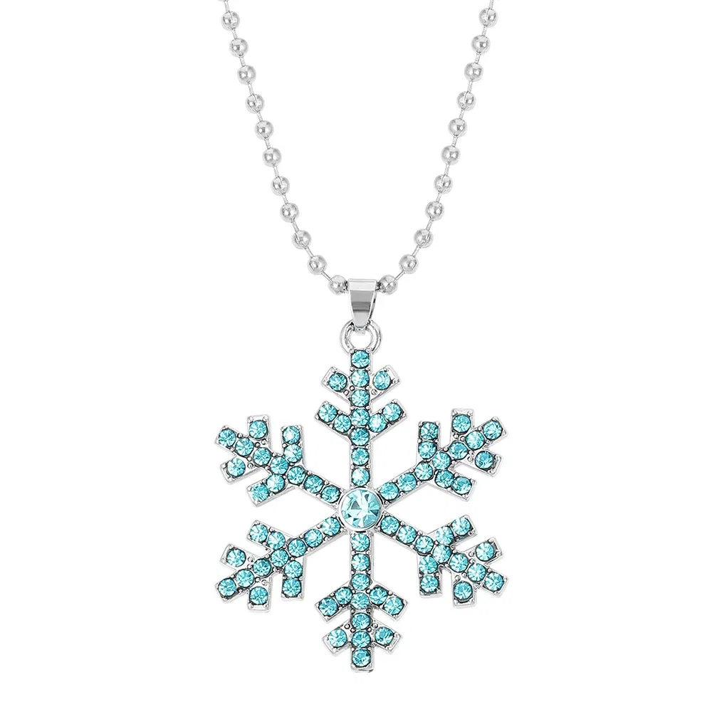 Metal Color: RED-BROWN, Ships From: CHINA - Aesthetic Snowflakes Necklace with Crystal CZ Stone for Women Delicate Winter Accessories Christmas Gifts Fashion Jewelry