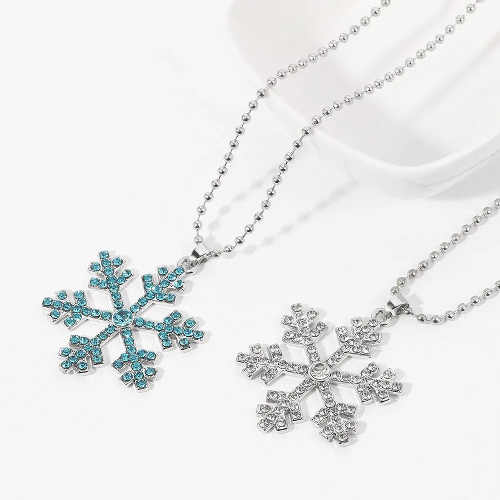 Metal Color: RED-BROWN, Ships From: CHINA - Aesthetic Snowflakes Necklace with Crystal CZ Stone for Women Delicate Winter Accessories Christmas Gifts Fashion Jewelry