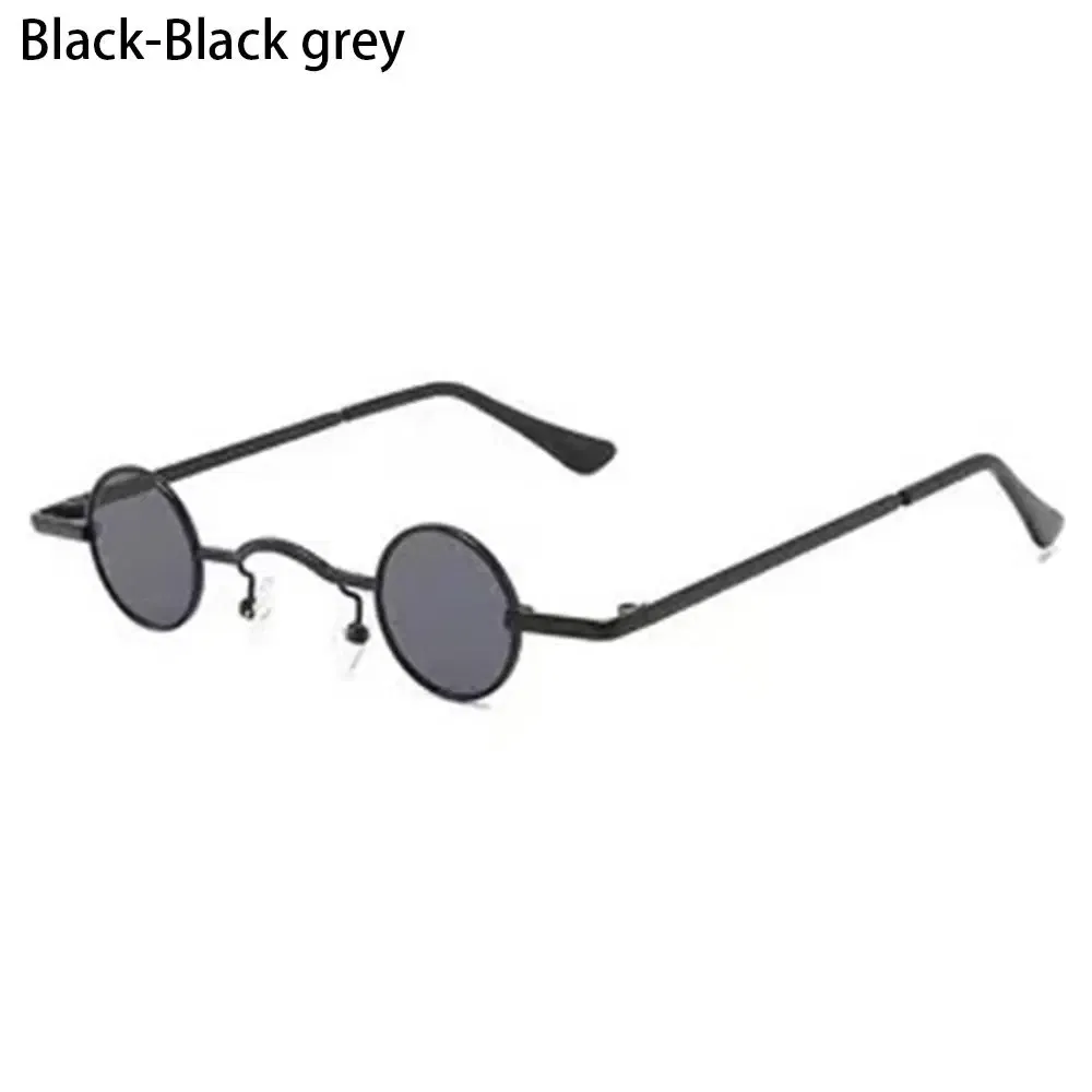 Lenses Color: green, Frame Color: WHITE - Small Round Rock Punk Sunglasses for Women Men Ultra Metal Frame Hip Hop Sun Glasses Candy Color Fashion Shades Driving Eyewear