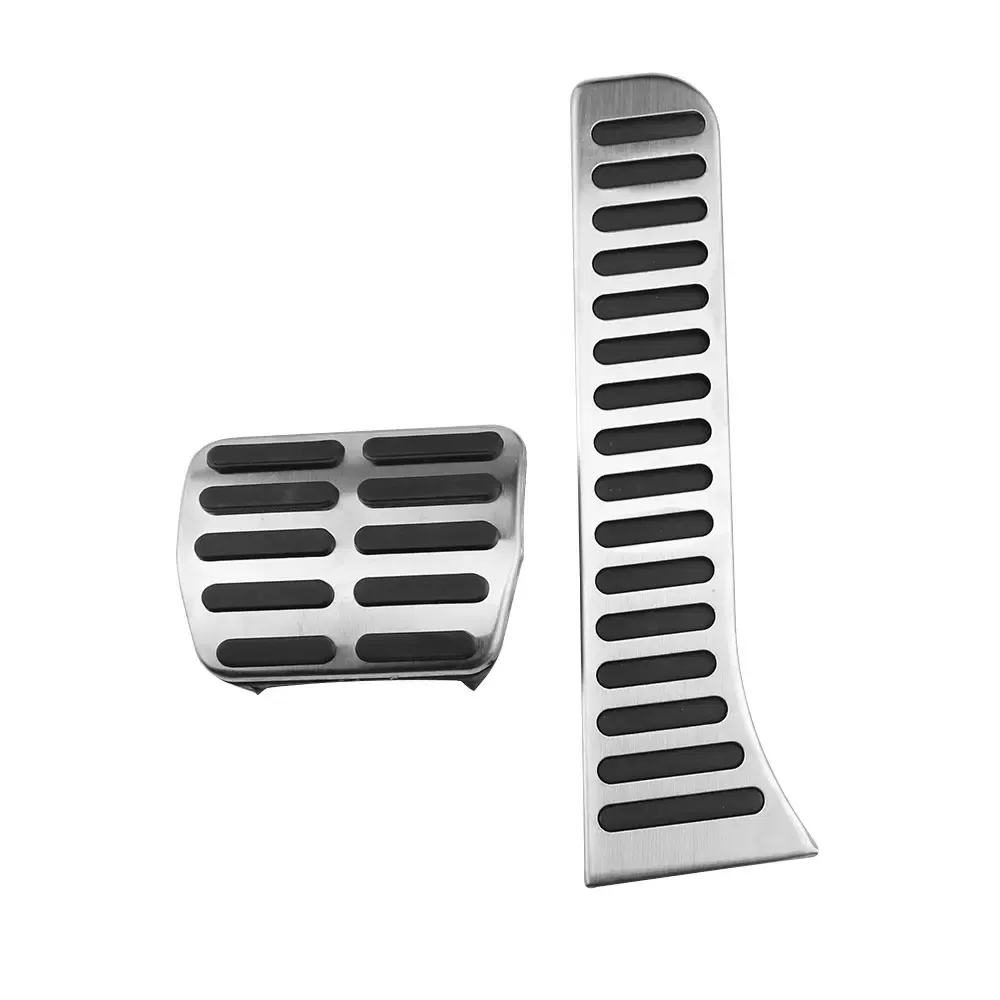 Color Name: WHITE - Jameo Auto Stainless Steel Car Gas Pedal Brake Pedals Cover for Volkswagen VW Caddy 2004 - 2015 Kit Parts Accessories