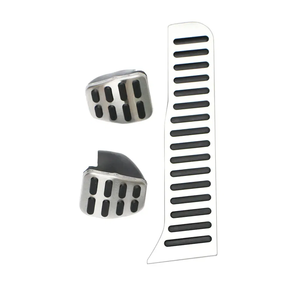 Color Name: WHITE - Jameo Auto Stainless Steel Car Gas Pedal Brake Pedals Cover for Volkswagen VW Caddy 2004 - 2015 Kit Parts Accessories