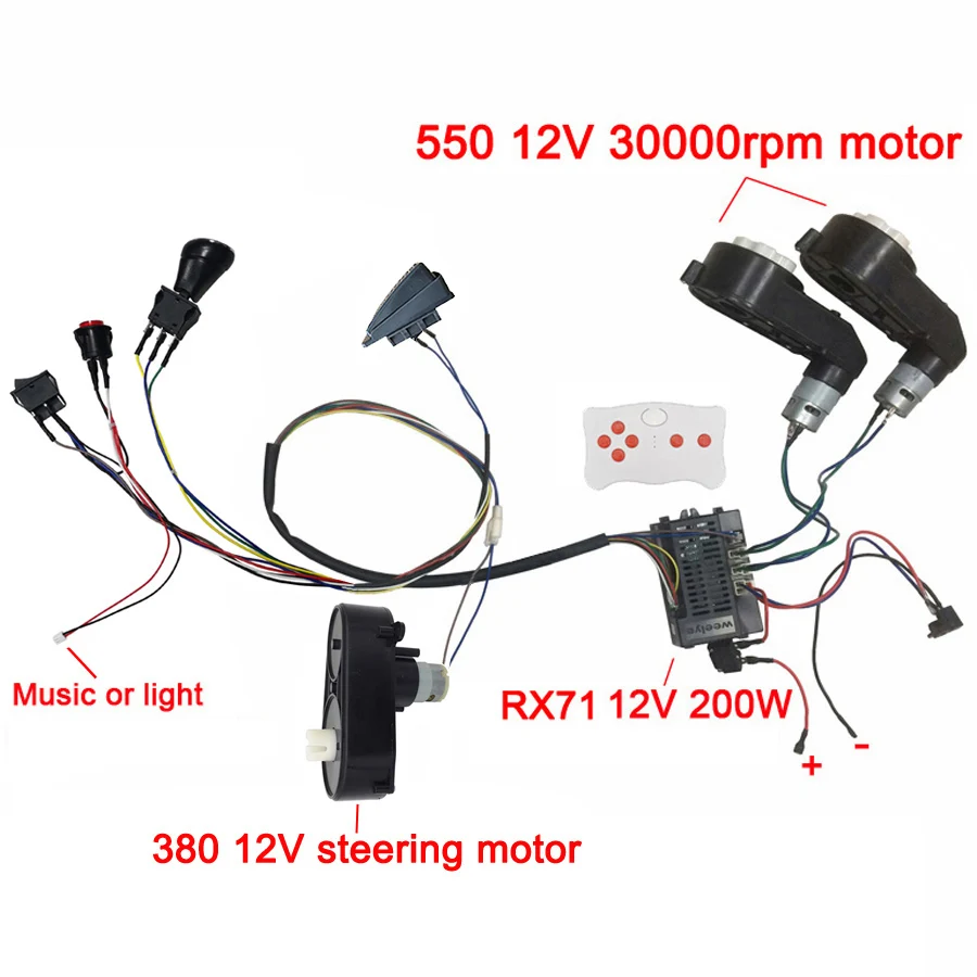 Color: PURPLE - Children electric car DIY accessories wires and gearbox,Self-made toy car full set of parts for electric car kids ride on