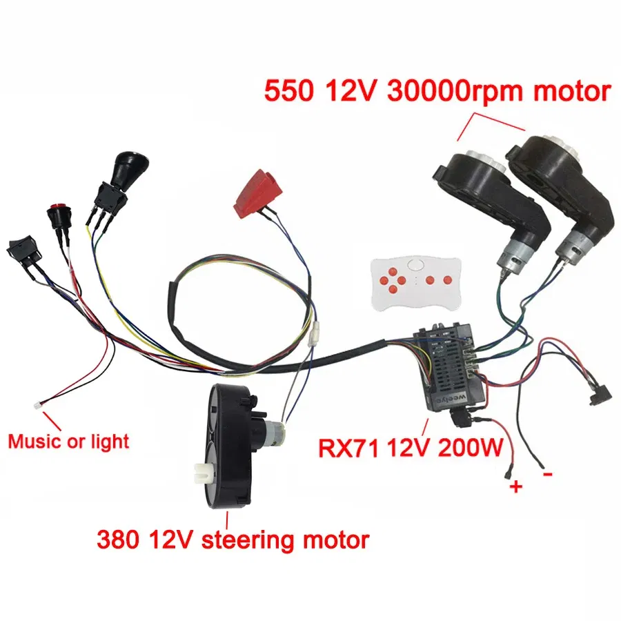 Color: PURPLE - Children electric car DIY accessories wires and gearbox,Self-made toy car full set of parts for electric car kids ride on
