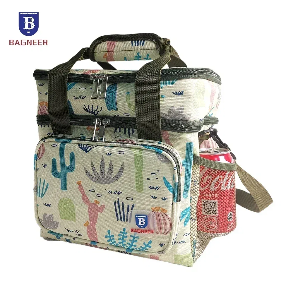 Color: MULTI - BAGNEER Thermal Lunch Bag Camping Picnic Food Cooler Bags Insulated Case Waterproof Office School Lunchbag Shoulder Cooling Box