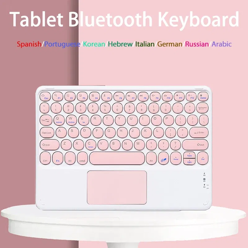 10 inch Bluetooth Keyboard Spanish Portuguese Korean Hebrew Italian German Russian Arabic Wireless Tablet Keyboard Magnetic