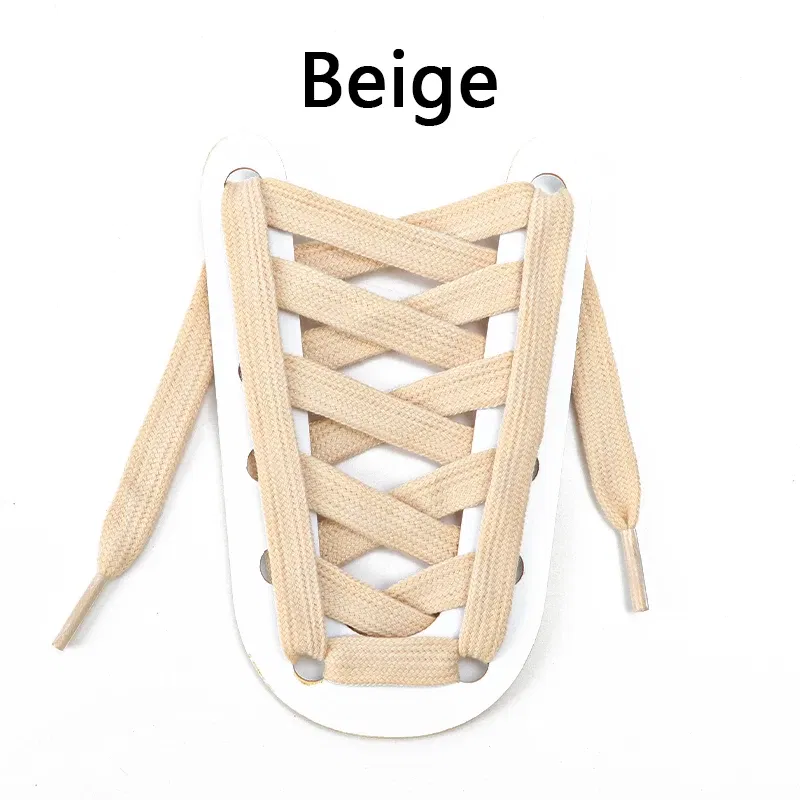 Color: Beige, Ships From: CHINA, Length: 140cm - 1 Pair Flat Shoelaces for Sneakers Rugged Wear-resistant Classic Canvas Sports Shoe Laces Women Men Shoelace Solid Double Cotton