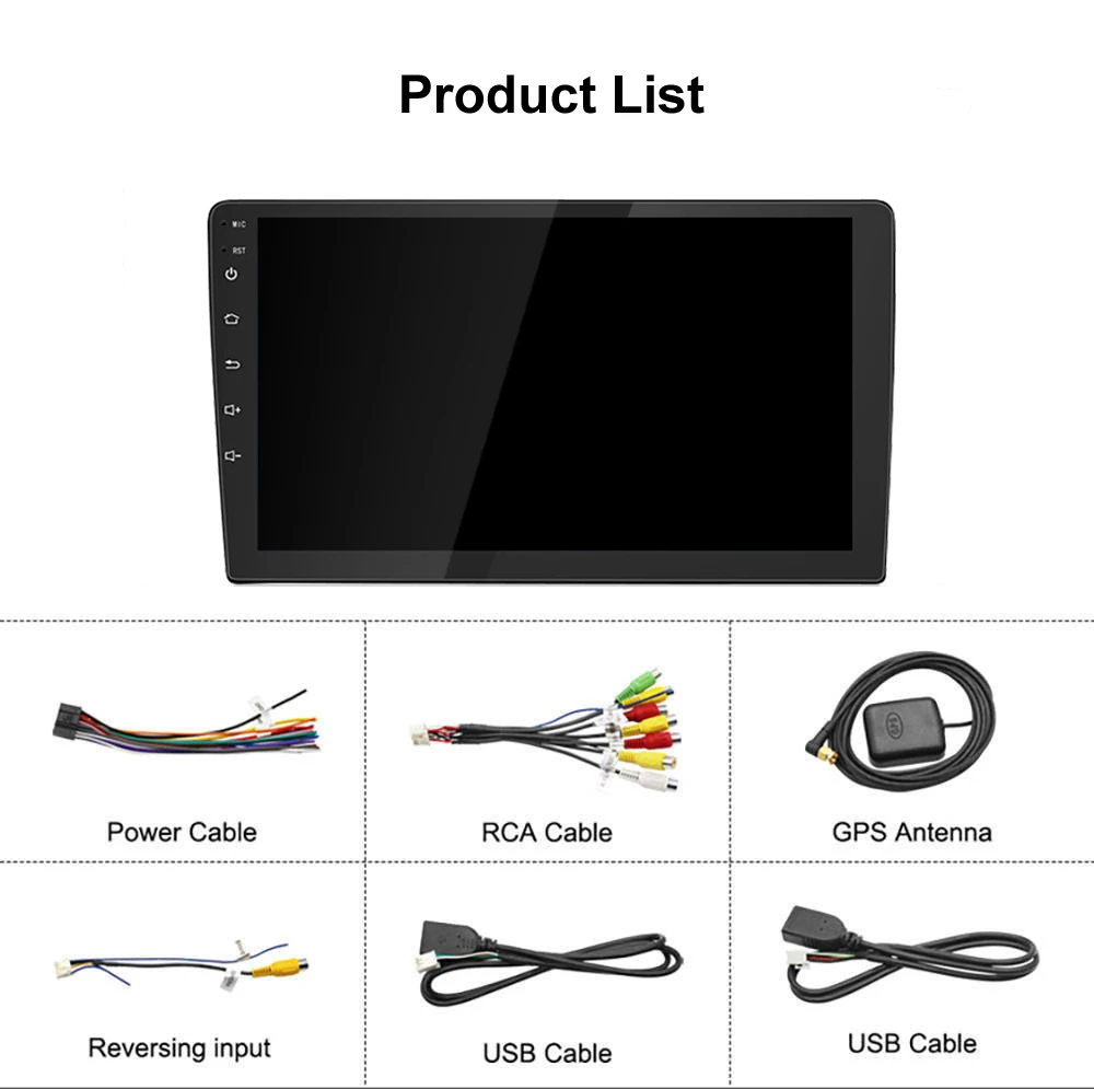 Color: WHITE, Ships From: CHINA - 2 Din Car Radio Carplay 1280*720 Android Auto Universal Multimedia Player GPS WIFI Autoradio Stereo Video System AHD Camera