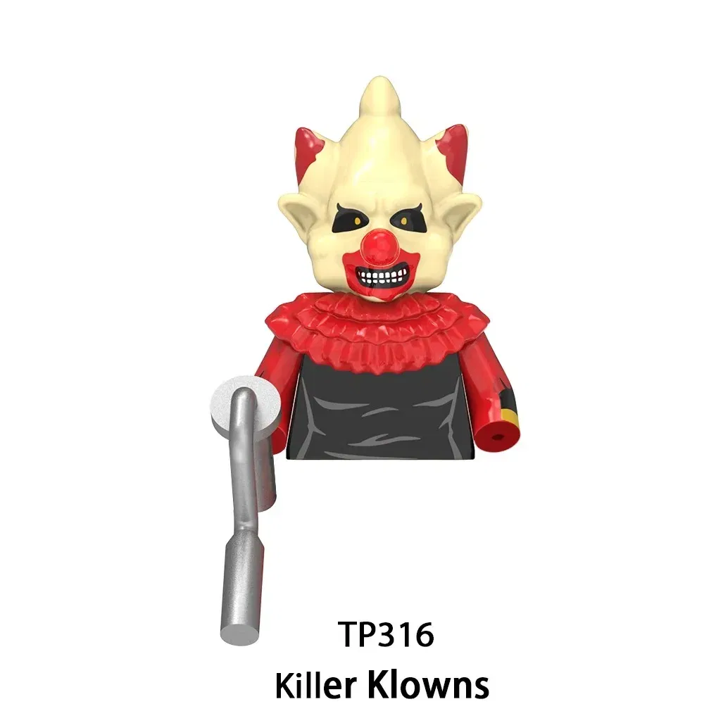 Color: black - TP1040 WM6205 G0129 Killer Klowns Mini Action Figure Classic Horror Thriller Movie Series Building Block Model Doll Toy For Gift