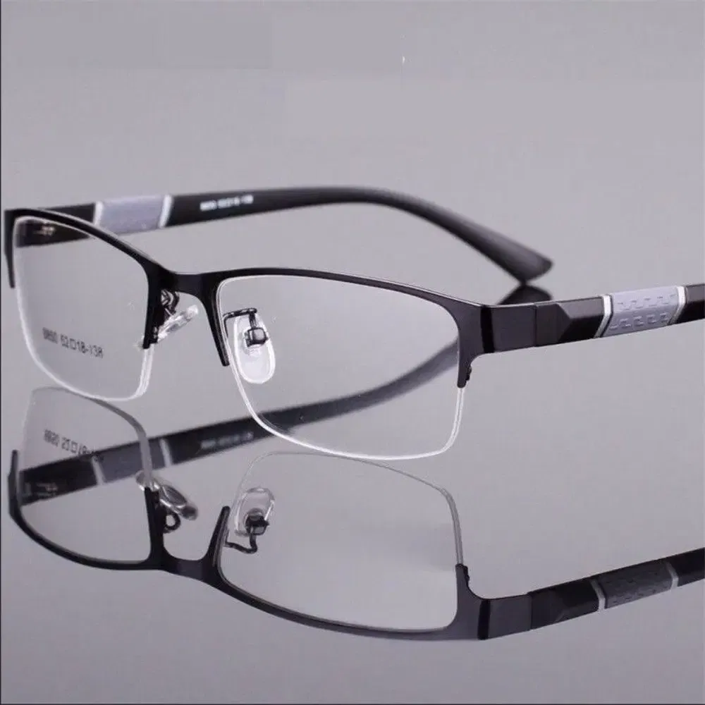 Frame Color: Pinkish Grey, Eye Prescription: +350 - Metal Anti-blue Light Reading Glasses Farsighted Eyeglasses Men Business Eyewear Diopter 0 +1.0 +1.5 +2.0 +2.5 +3.0 +3.5 +4.0