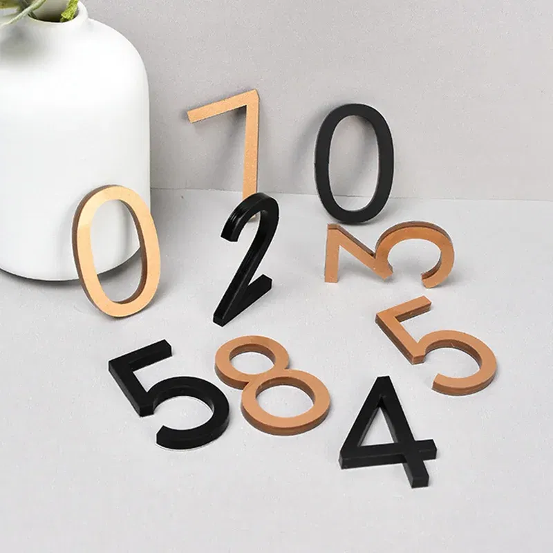 Color: Chocolate, Size: 40x30cm - Self Adhesive Address Plaque Mailbox Sign House Address Acrylic Door 3d Number Sticker Plate Number