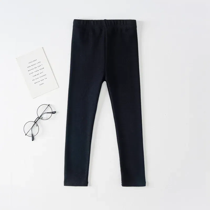 Color: Gold, Kid Size: 6 - Girls' Leggings Spring And Autumn Style 95 Cotton Female Baby Elastic Pants Children's Slim outer Wear Pants