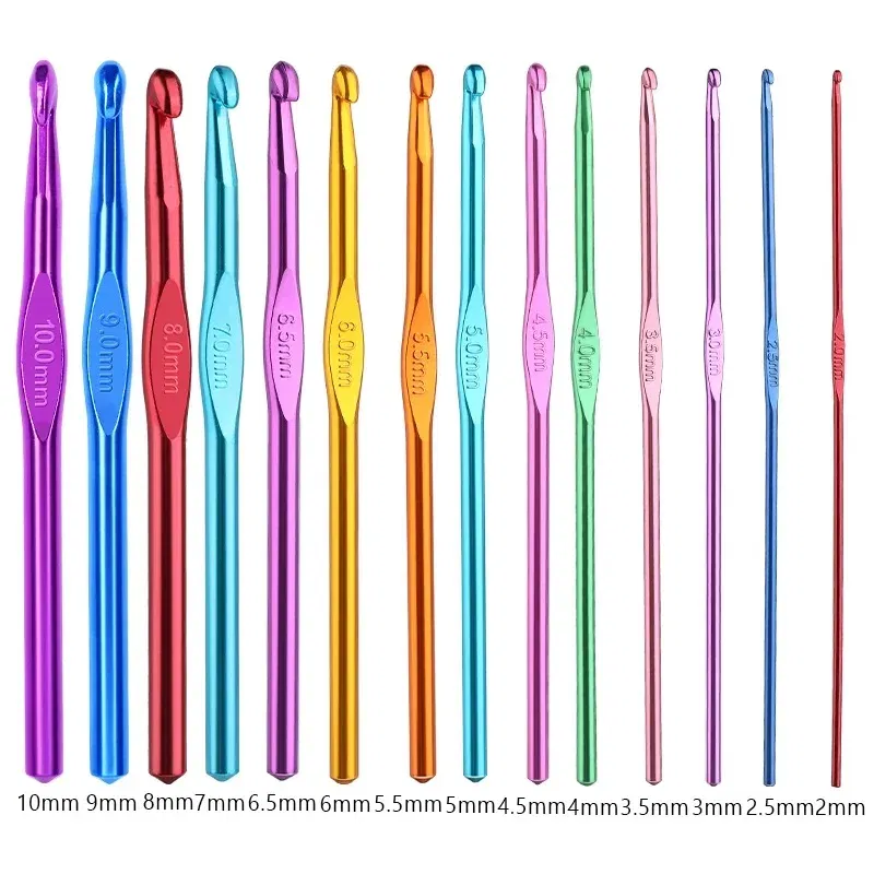 Color: light yellow - KRABALL Crochet Knitting Hooks Set Needle DIY Handmade Sewing Knit Tool Accessories Set for Sweater DIY Craft Scarf Weaving