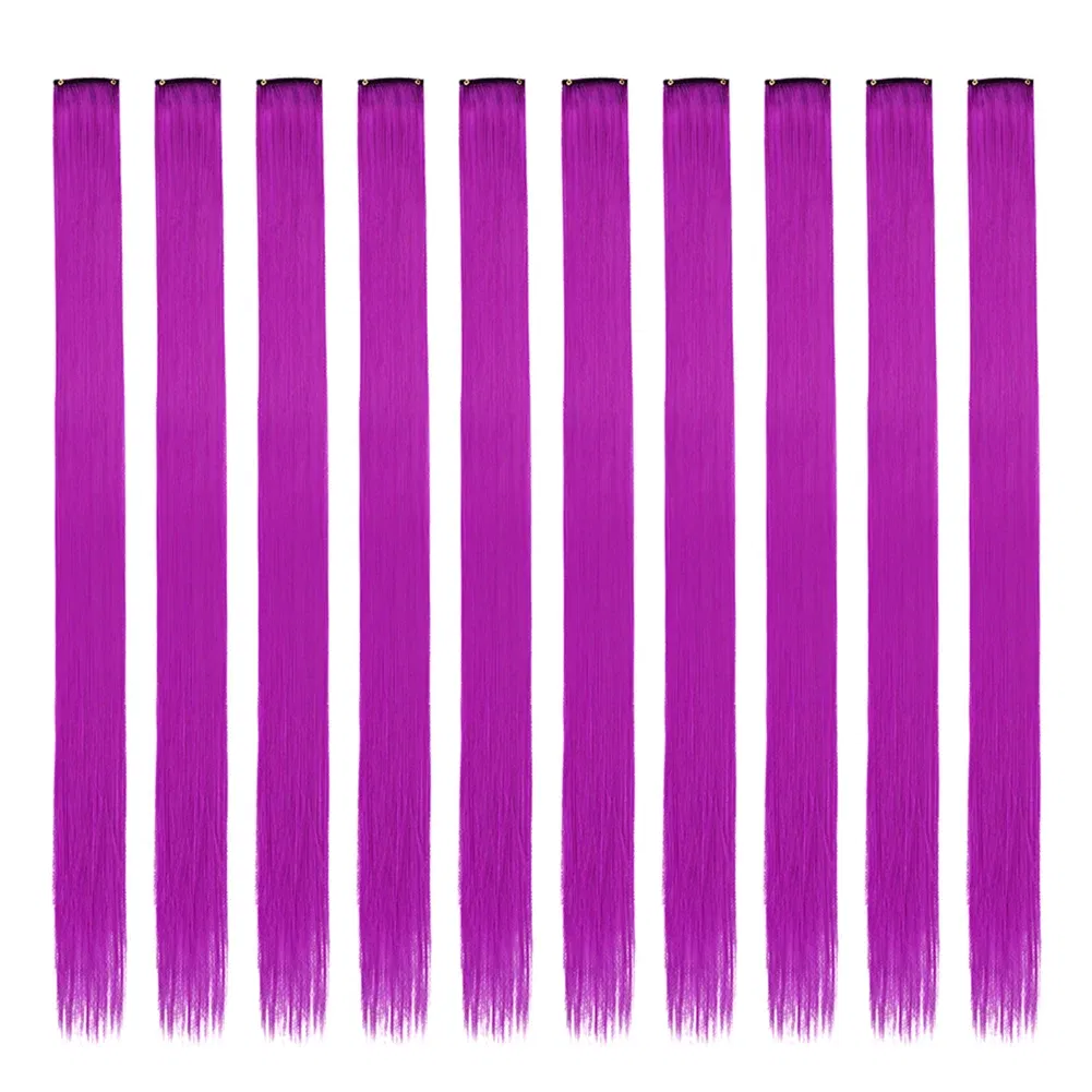 Color: P18/613, Stretched Length: 22inches, Ships From: CHINA - Synthetic 10 Pcs Straight Hair Extensions Clip in Hairpieces 22 Inch Hightlight Colorful Hair for Women Party Cosplay Gifts
