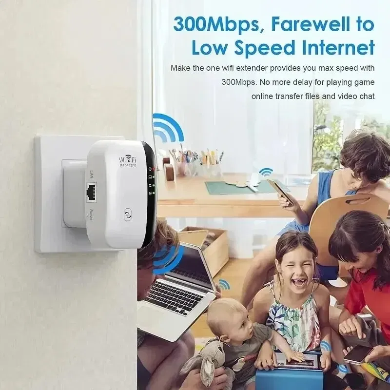 Color: WHITE - Wifi Repeater Wireless Signal Amplifier Extended Network Enhancer EU US Home Router 300m Thro