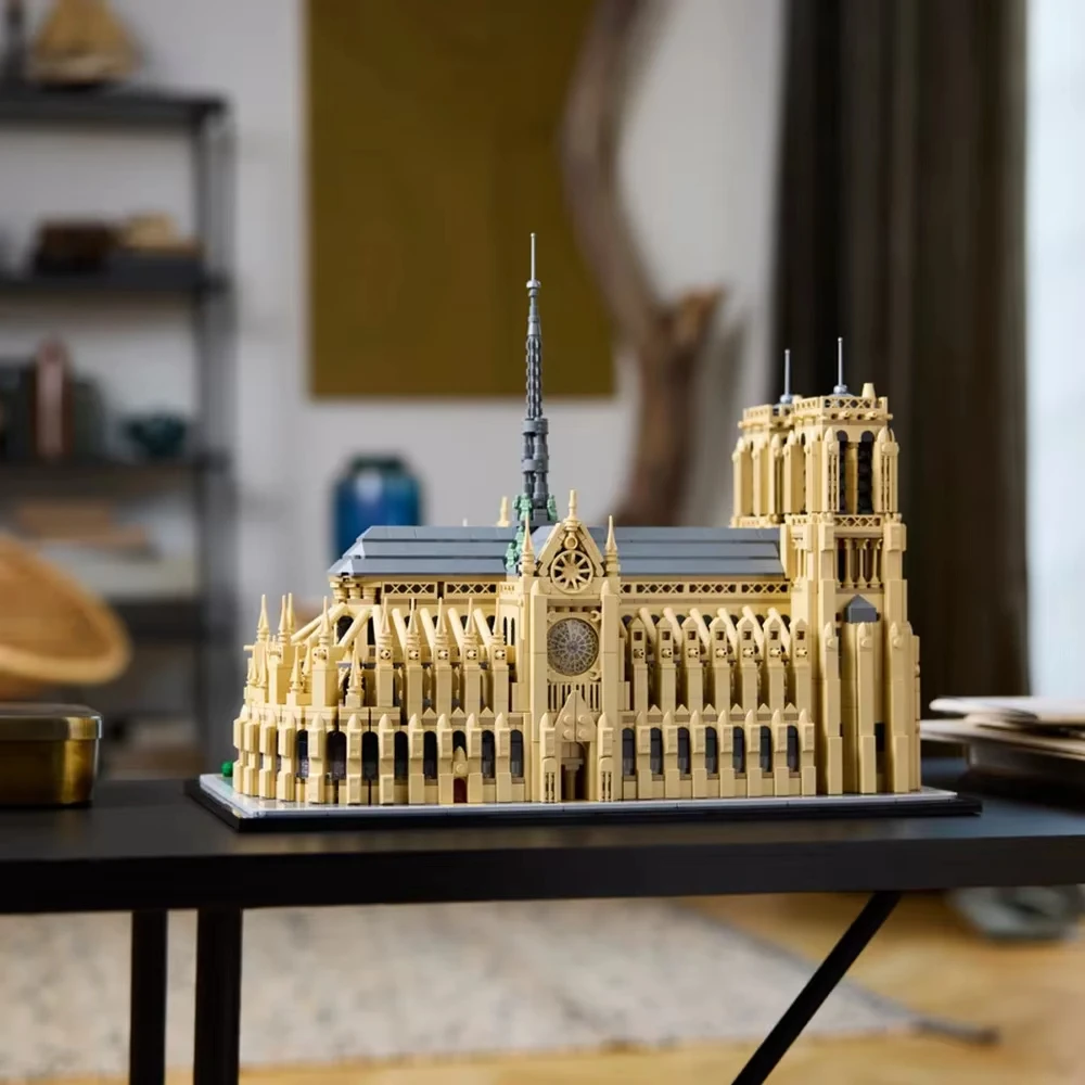 Color: WHITE, Size: S - Kalein 4383pcs Notre Dame Cathedral Building Model Building Blocks Adult Collection Set Toys for Boys and Girls Birthday Gifts