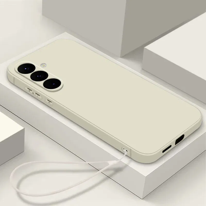 Color: Gold, Material: Carbon Fiber - Soft Silicone Lanyard Case For Samsung Galaxy S23 S24 S25 Ultra S22 Plus S23 S24 FE A55 A53 A54 A35 A15 A16 A25 5G Phone Cover