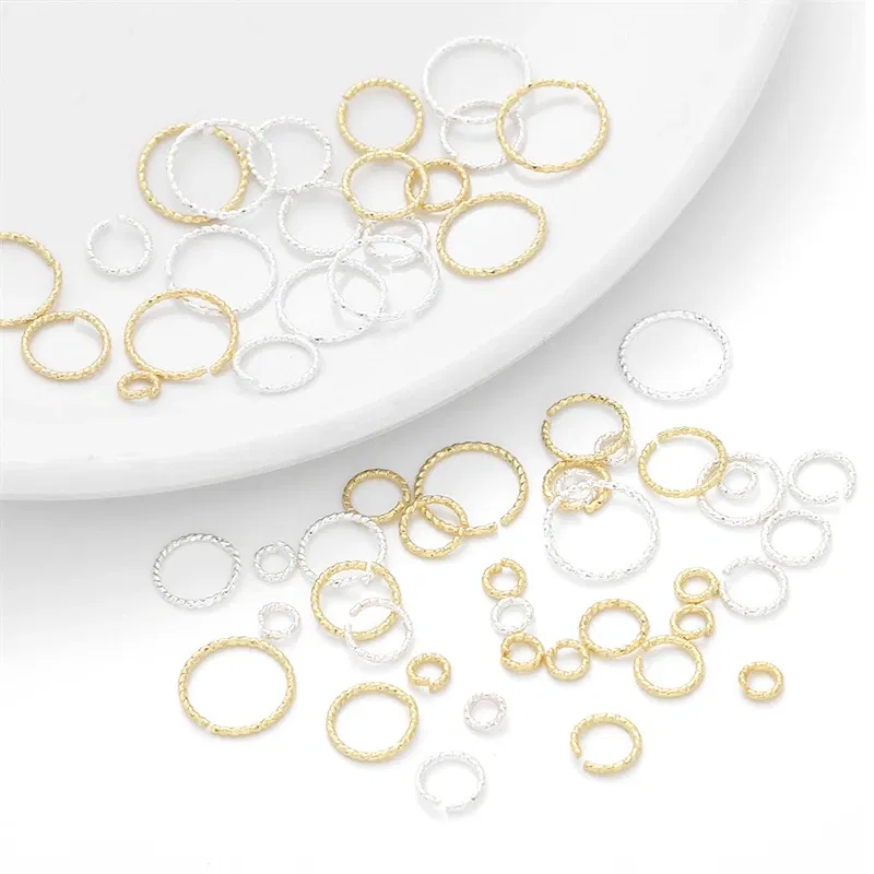 Color: Blue, Ships From: CHINA - 20pcs 4/6/8/10mm Silver/14K Gold Plated Brass Jump Rings Open Loops for Bracelet Necklace Earring DIY Jewelry Making Findings