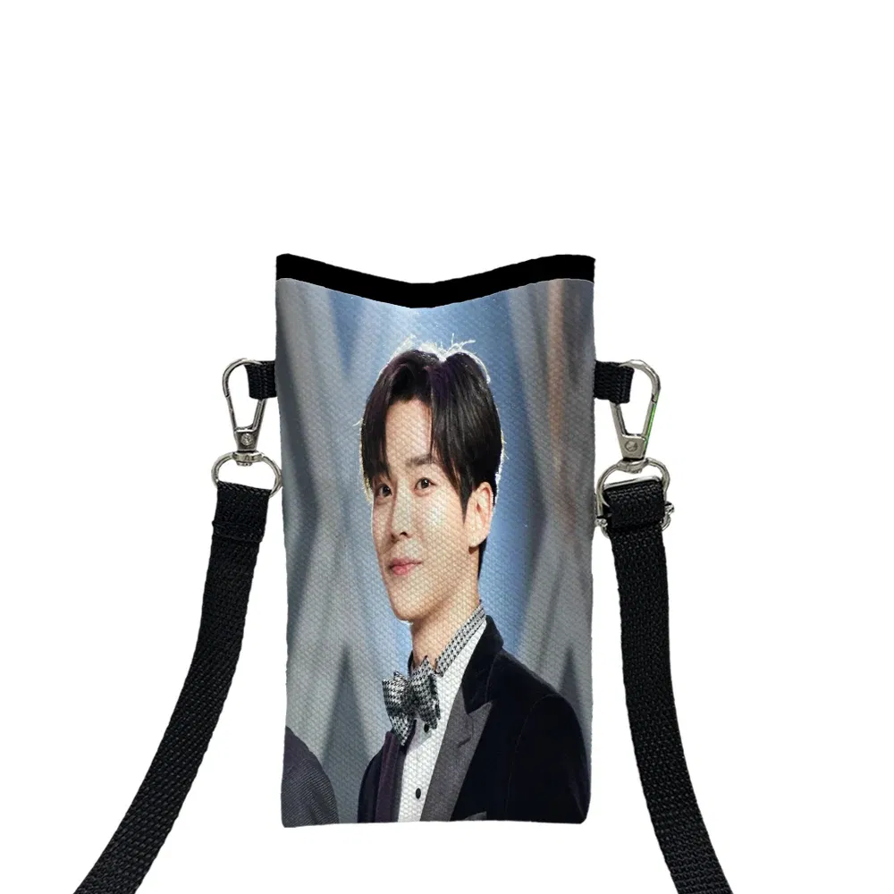 Color: GRAY, Size: Extra Large - SF9 Rowoon Print Phone Bag Adjustable Detachable Strap Designed Women Crossbody Bag Convertible Shoulder Bag3.3