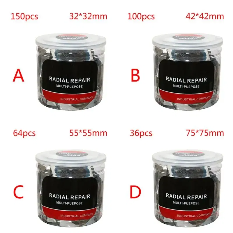 Color: Red - Cold Tire Patches 32mm 42mm 55mm 75mm Rubber Car Bicycle Bike Puncture Patch Tyre Repair Tools 150/100/64/36 Sheets